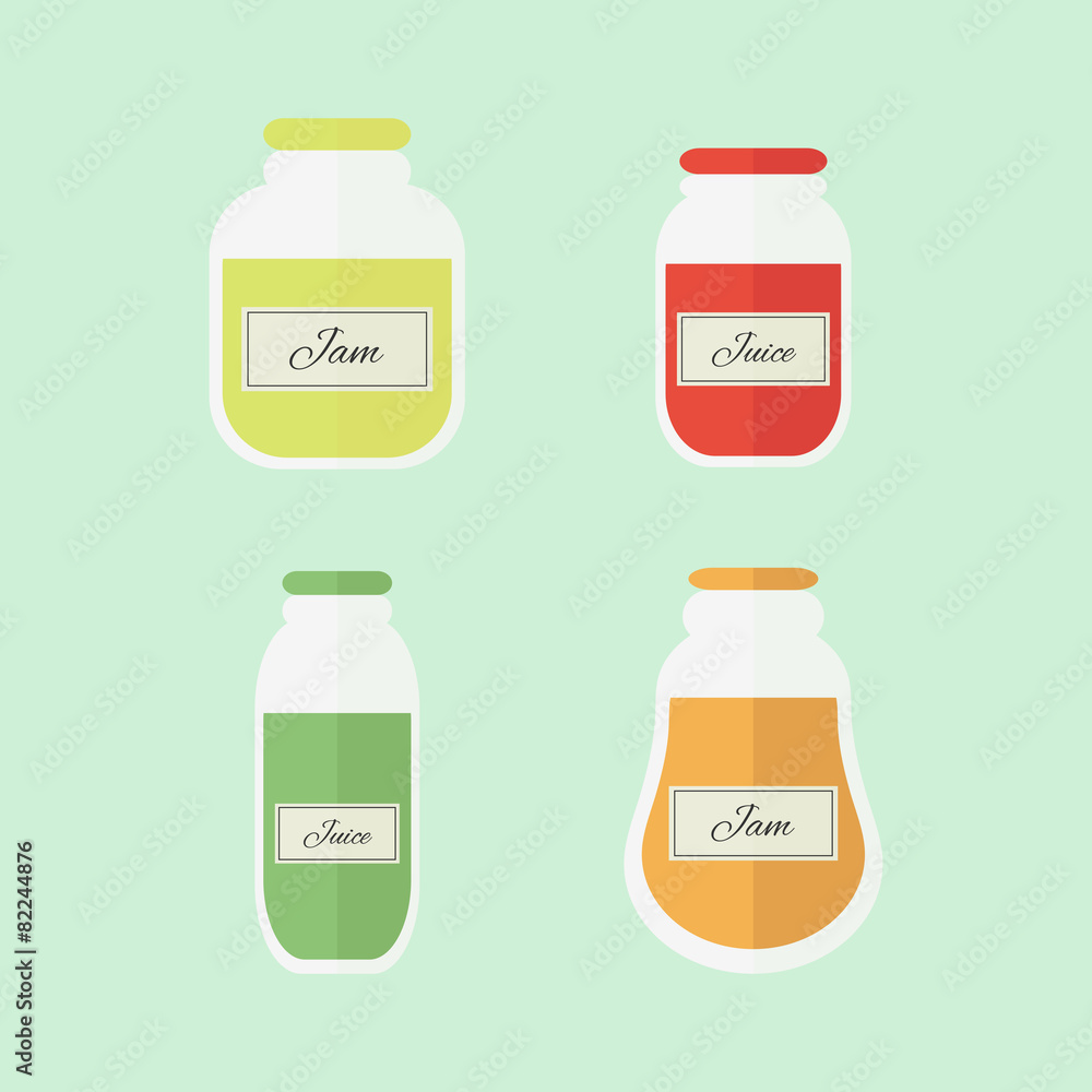 Glass jars of jam. Vector illustration Glass jars of jam. Vector illustration