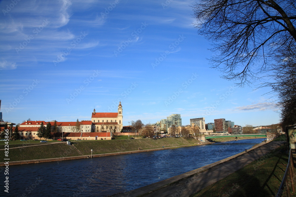 Fototapeta premium Right bank of the Neris,Vilnius