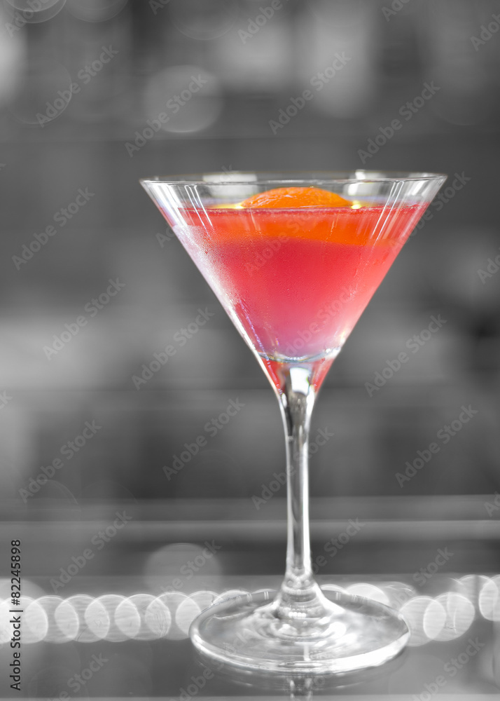 cocktail on black and white background