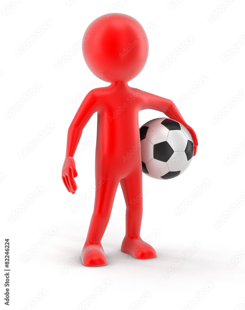 Man with Soccer football (clipping path included) Man with Soccer football (clipping path included)