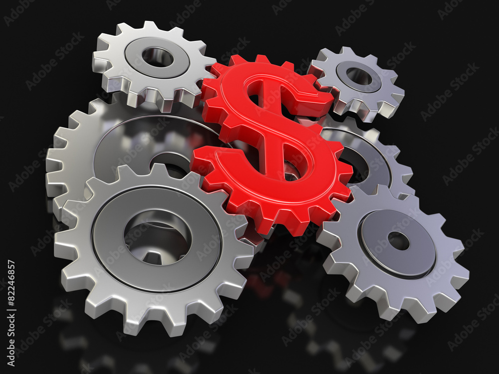 Cogwheel dollar (clipping path included) Cogwheel dollar (clipping path included)