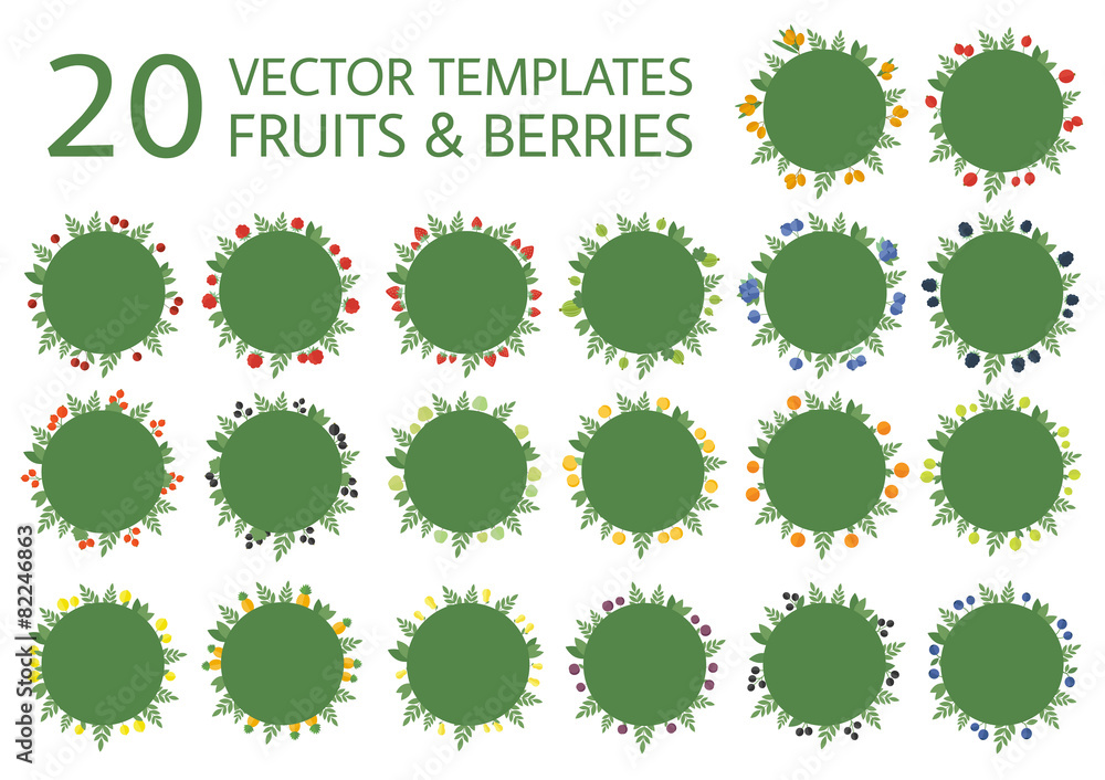 Collection banners with fruits in vector Collection banners with fruits in vector