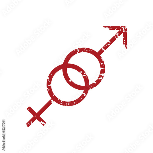 Red grunge sex logo
