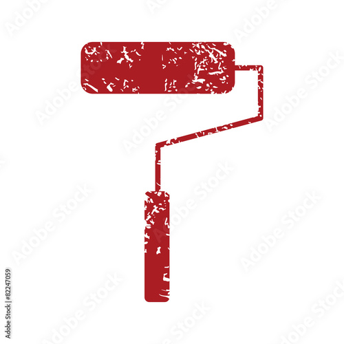Red grunge roller logo
