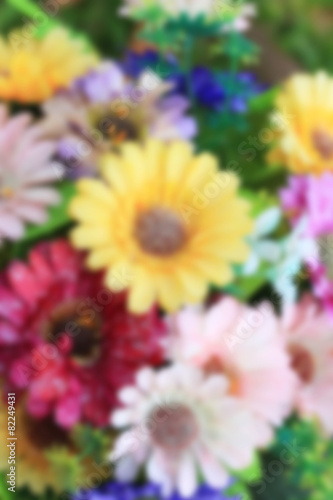 blurred artificial flowers
