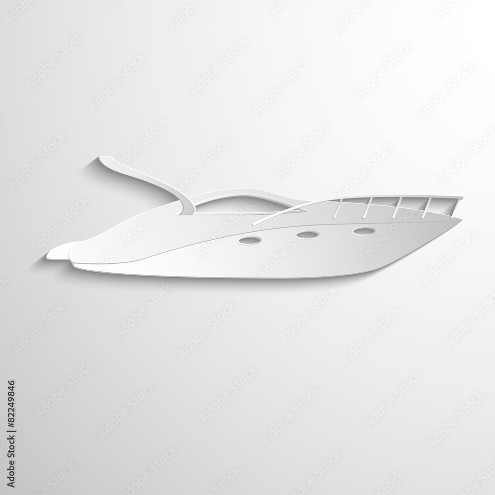 Luxury Yacht isolated on white background