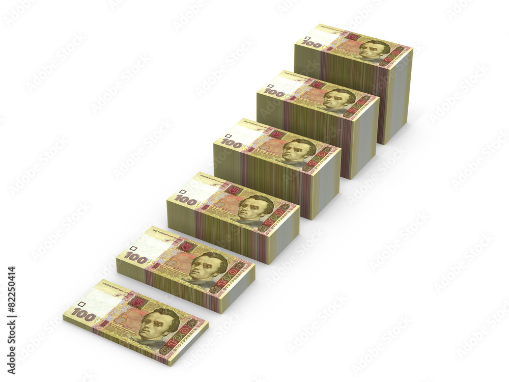 Naklejka premium Stairs from stacks of money