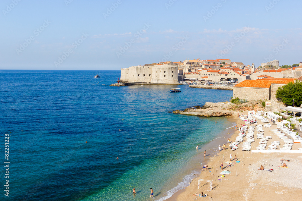 Dubrovnik, Croatia, seascape and city in summer