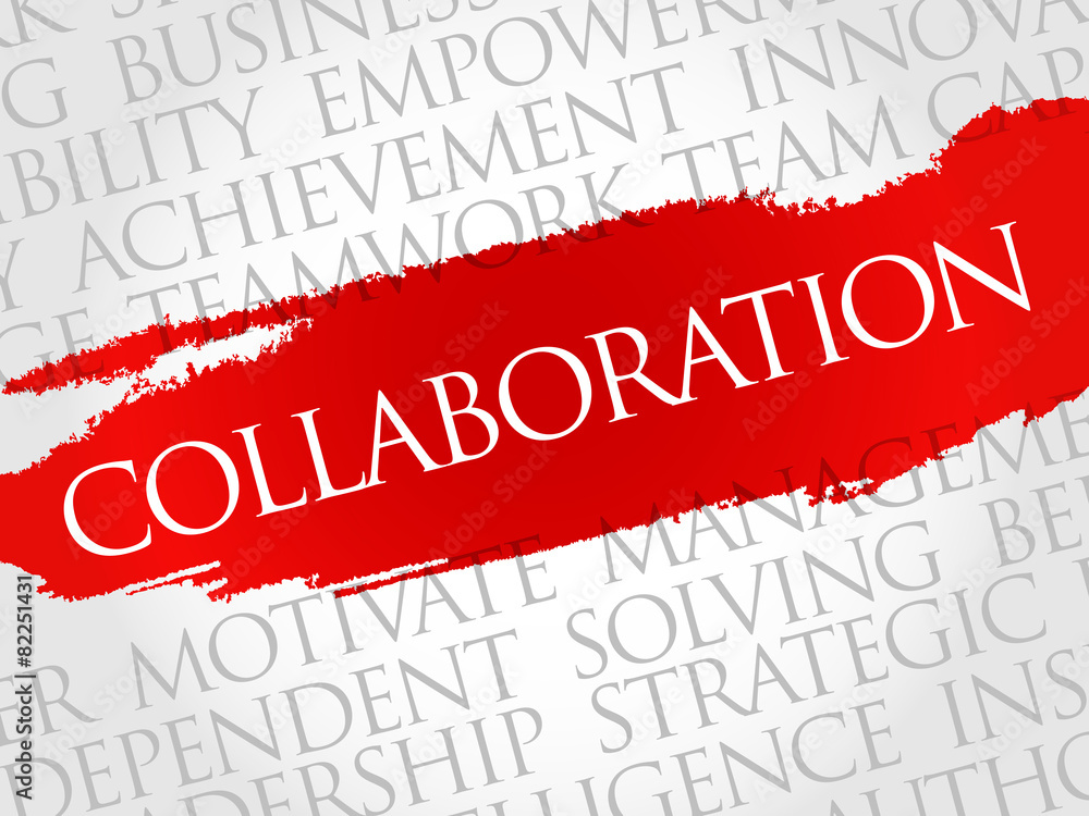Collaboration word cloud, business concept Collaboration word cloud, business concept