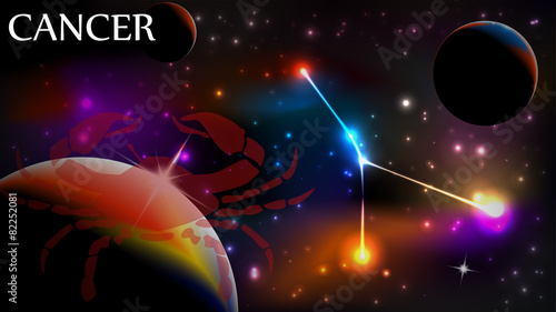 Cancer Astrological Sign and copy space