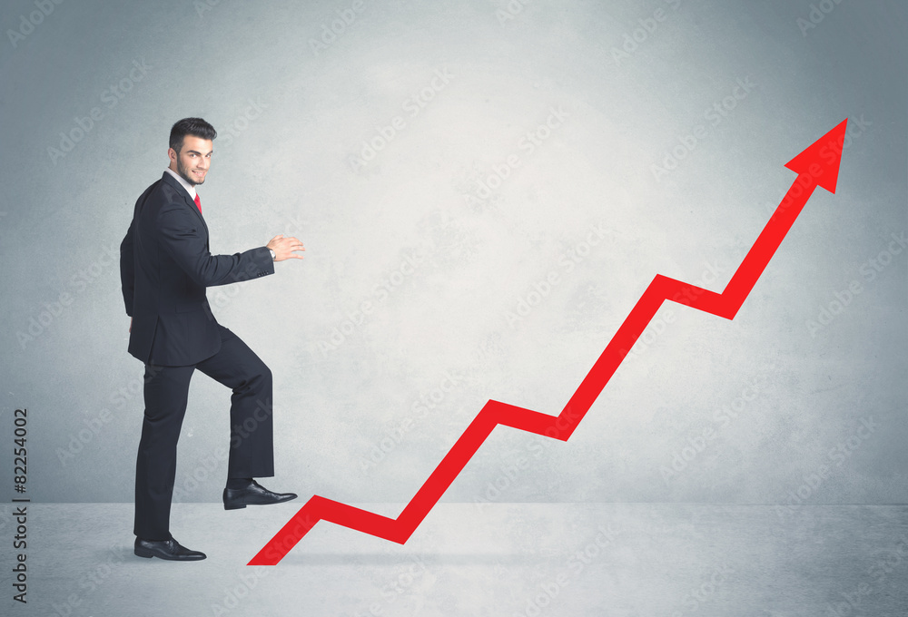 Climbing on red graph arrow Climbing on red graph arrow