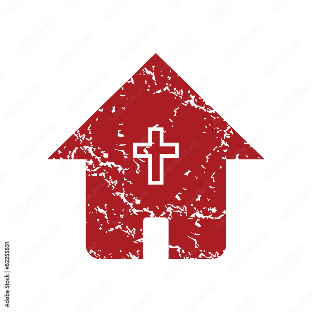 Obraz premium Red grunge church logo