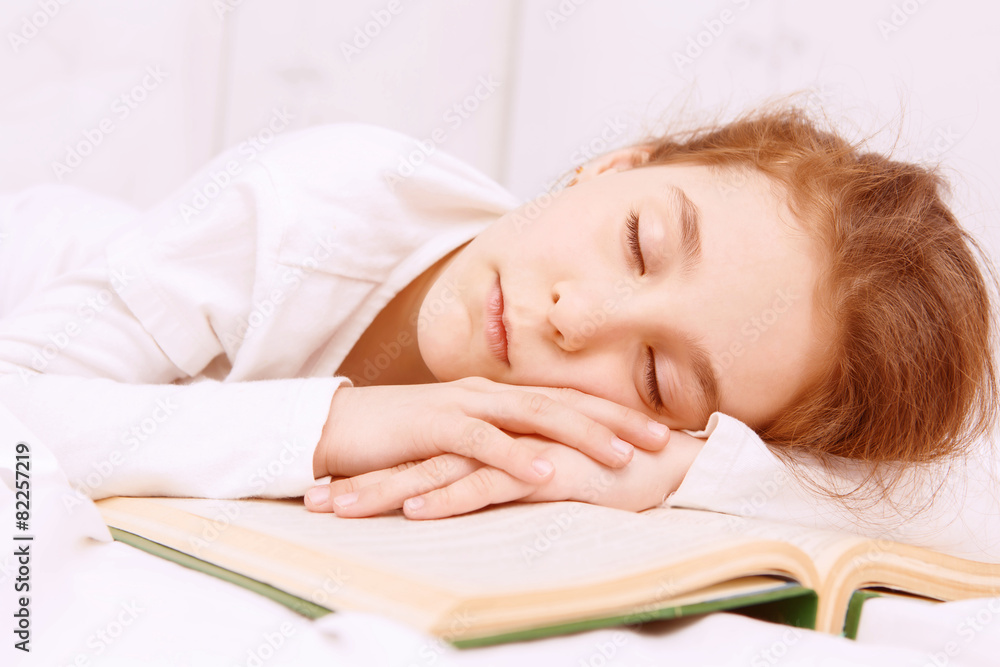 Pretty little girl sleeping well