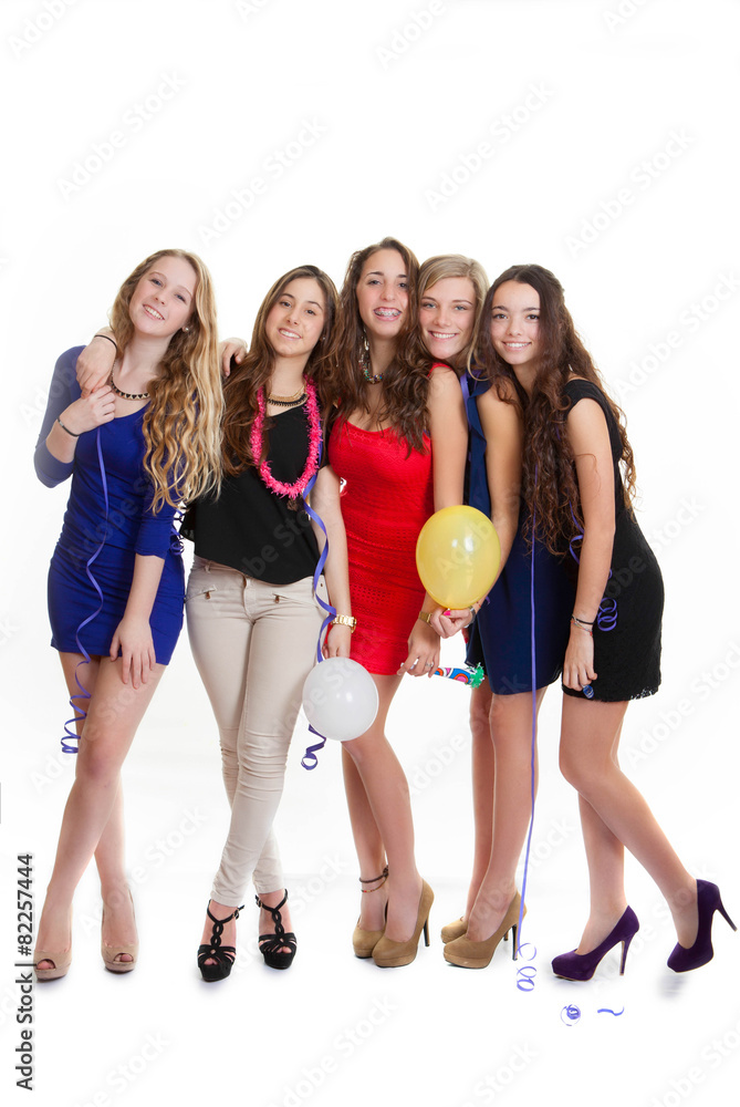 Fototapeta premium hen party young girls celebrating