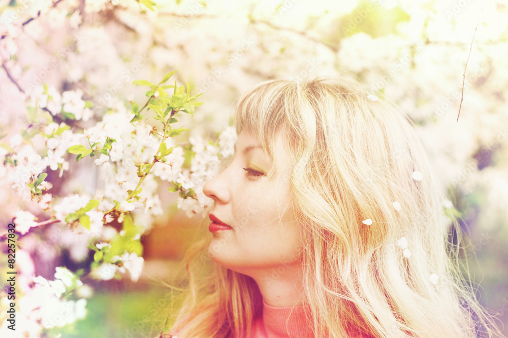 woman in spring bloom woman in spring bloom