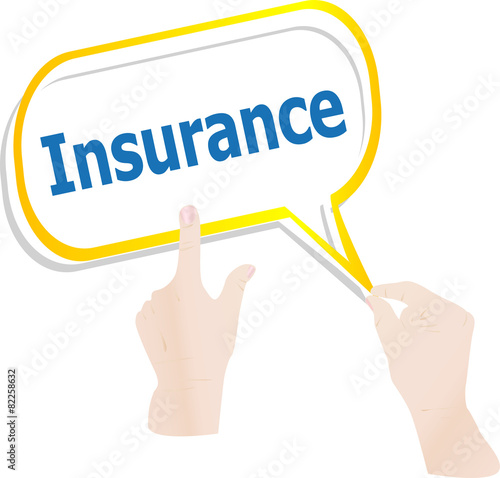 hands holding abstract cloud with insurance word vector