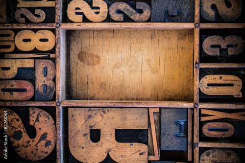 Εκτύπωση καμβά Vintage Letterpress type in Drawer