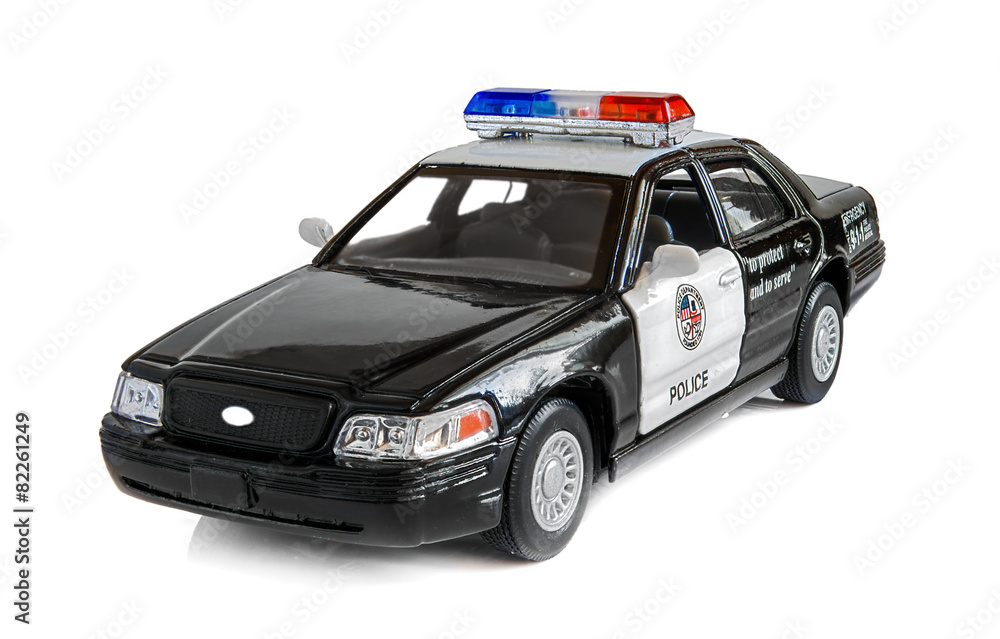 Model of the patrol car of police on a white background. Model of the patrol car of police on a white background.