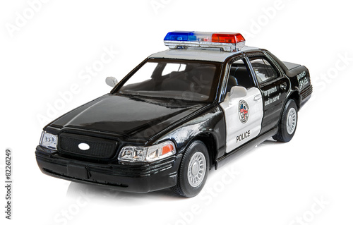 Model of the patrol car of police on a white background.