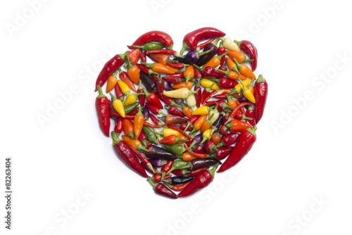 hot pepper mix on white background