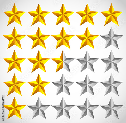 5 star star rating element. Vector graphics.