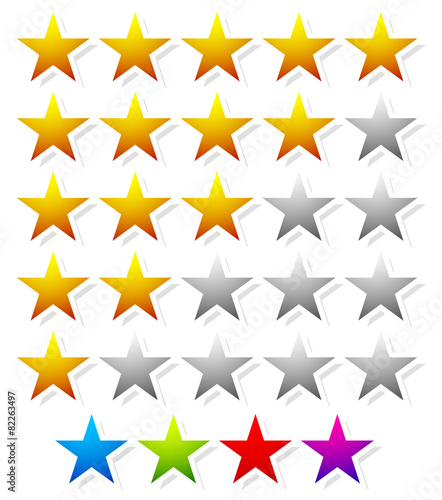 5 star star rating element. Vector graphics.
