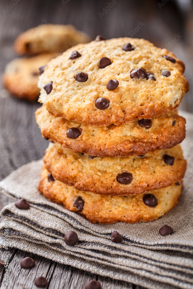 Oastmeal cookies with chocolate Oastmeal cookies with chocolate
