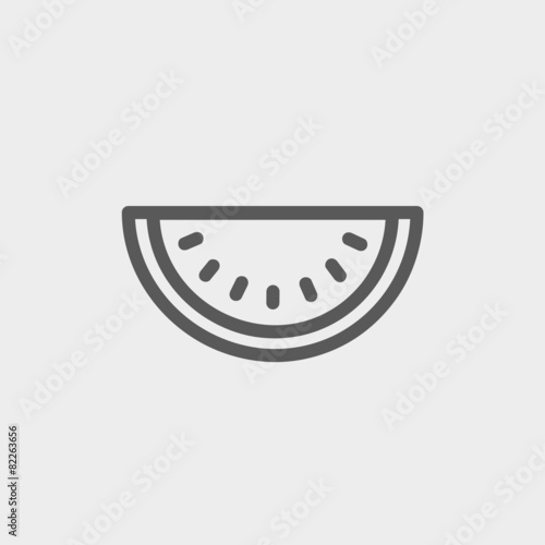 Watermelon slice thin line icon
