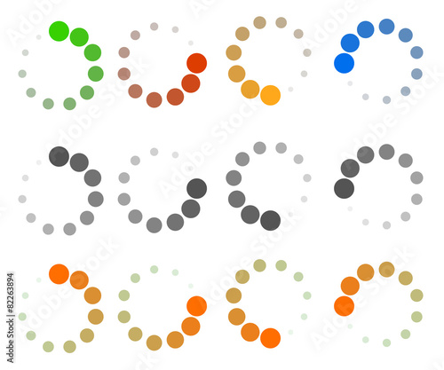 Circular, round design elements. Preloader, buffers shapes, prog