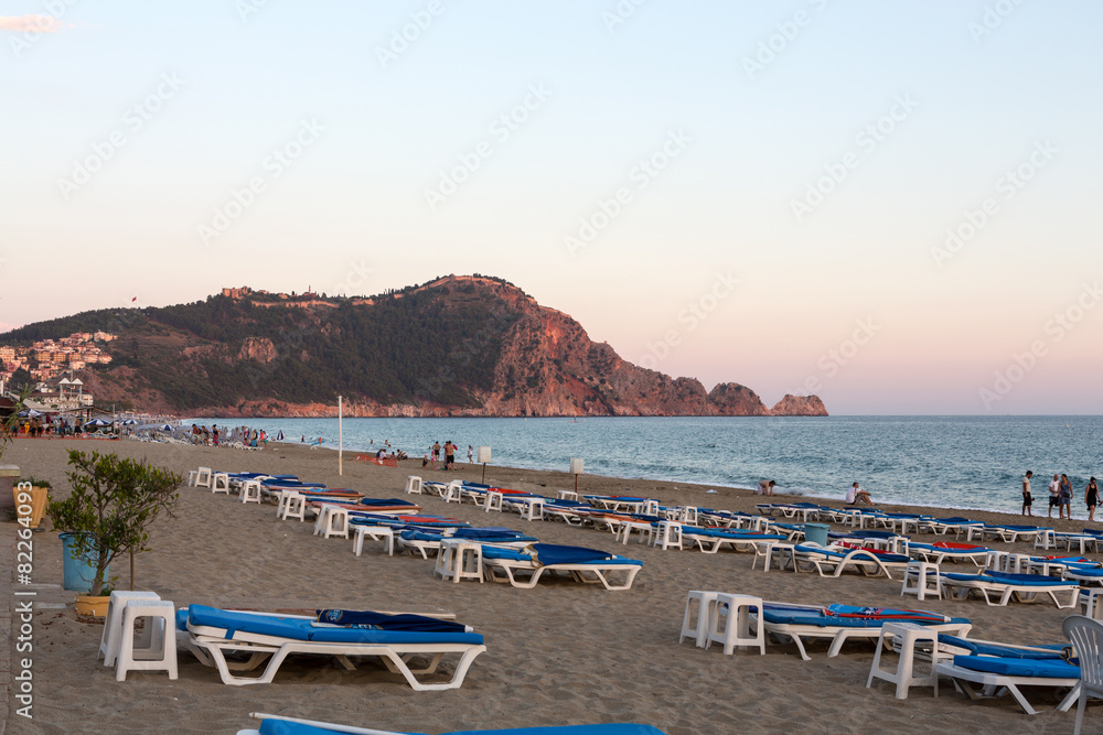 Obraz premium Alanya - Late afternoon on Cleopatra Beach. Turkey