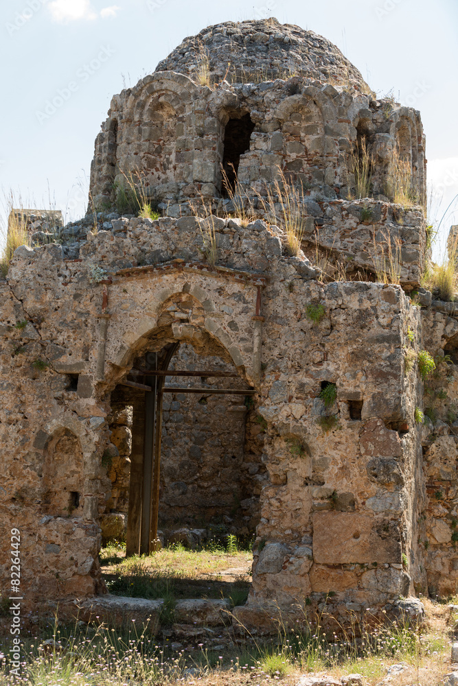 Ruins of a Byzantine church in the castle Ichkale in Alanya