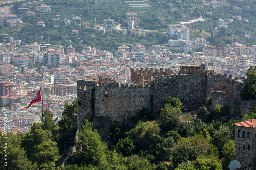 Alanya - the panoramic view of the city from the castle hill
