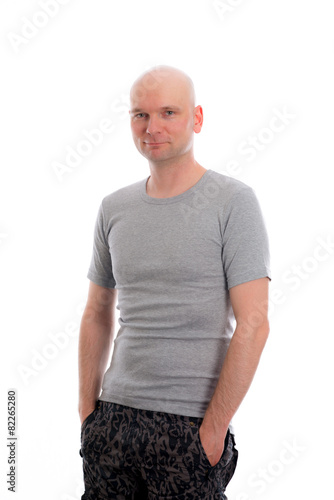 Slika na platnu man with bald head in gray shirt