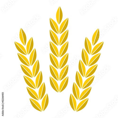 Agriculture icon golden wheat - Illustration