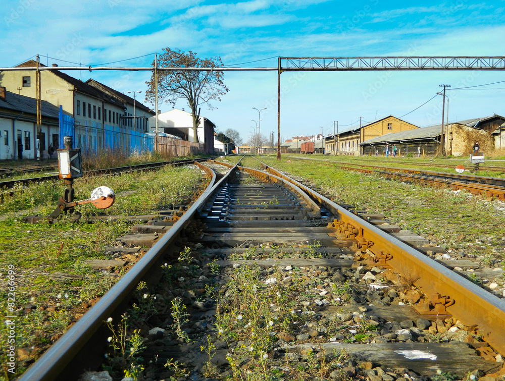 Obraz premium Old turnouts on the railway