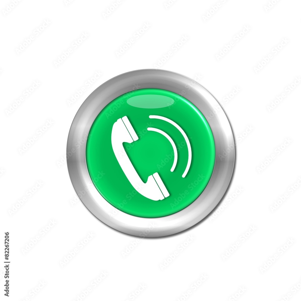 Button Grün - Telefon mit Schallwelle Button Grün - Telefon mit Schallwelle