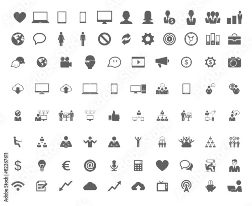 Technology set of flat icons.