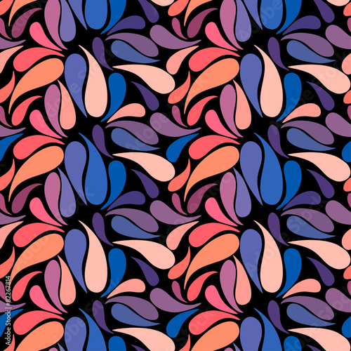 Ethnic colorful floral hand drawn doodle slyle seamless pattern