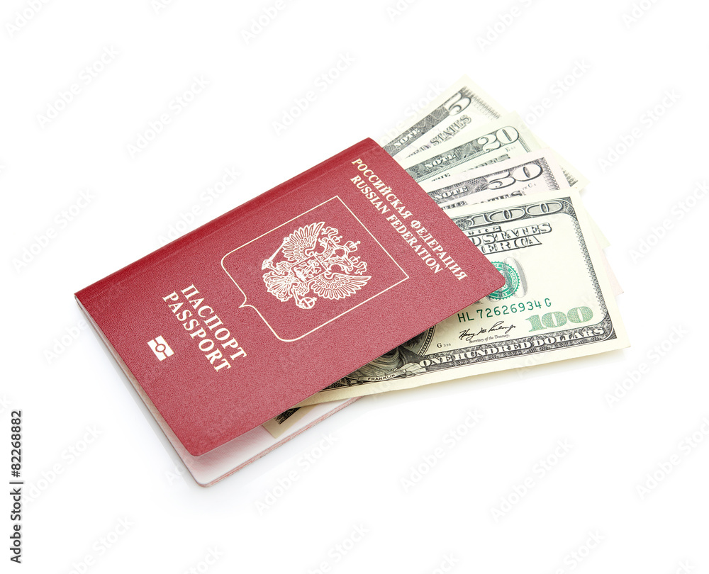 Russian passport with American dollars Russian passport with American dollars