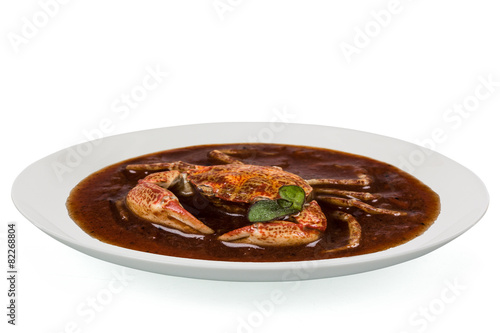 Cooked crab, isolated on white background © kostiuchenko
