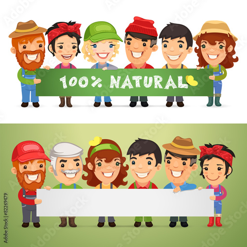 Farmers Presenting Horizontal Banner