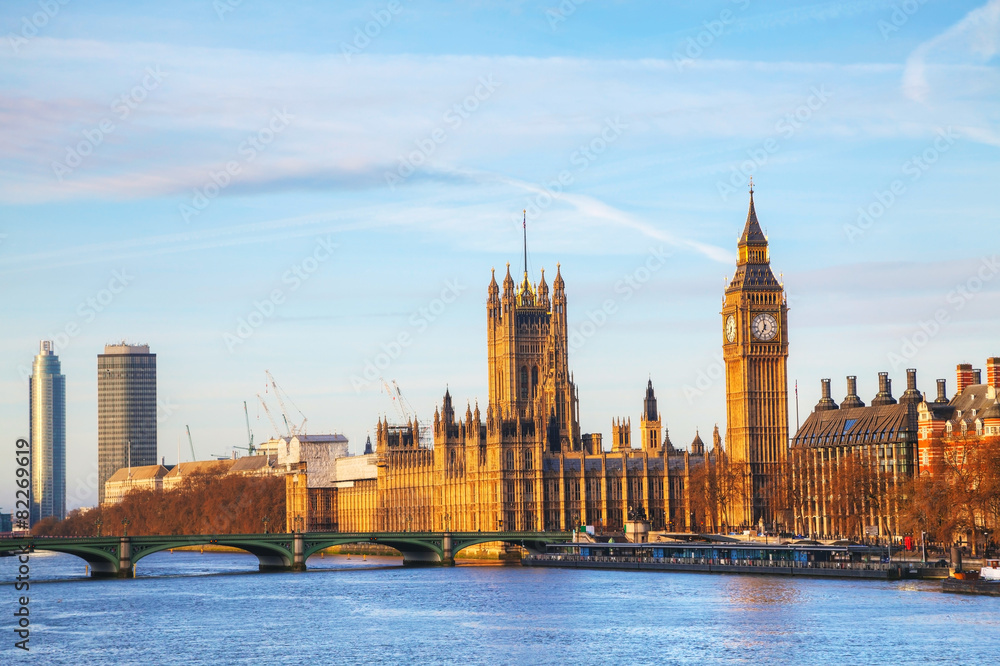 London with the Clock Tower and Houses of Parliament