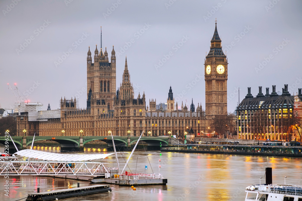London with the Clock Tower and Houses of Parliament