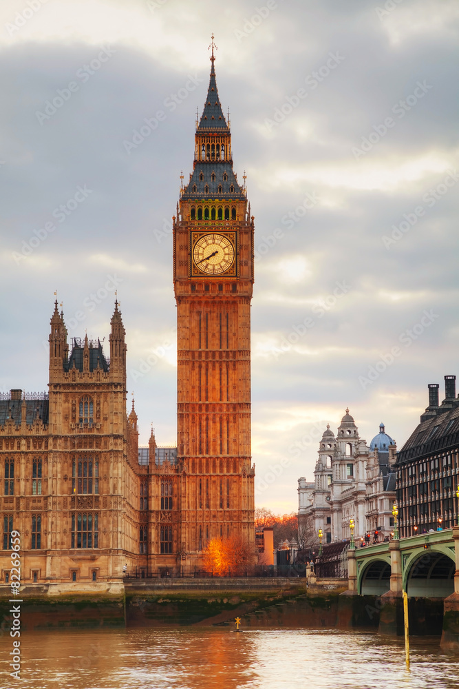 London with the Clock Tower and Houses of Parliament