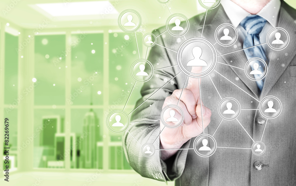 man hand pressing social media icon man hand pressing social media icon