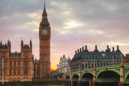 London with the Clock Tower and Houses of Parliament #82269652