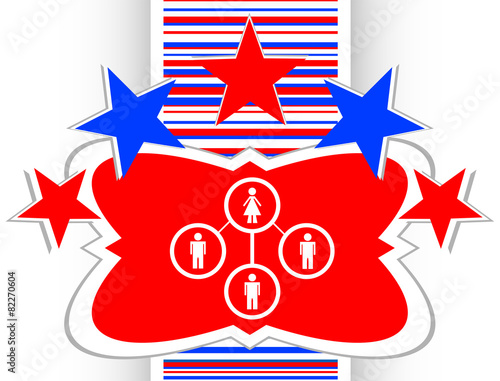 icon button with network of woman inside,  vector