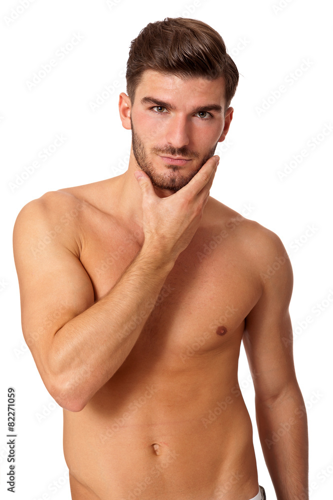 Handsome shirtless naked young man Handsome shirtless naked young man