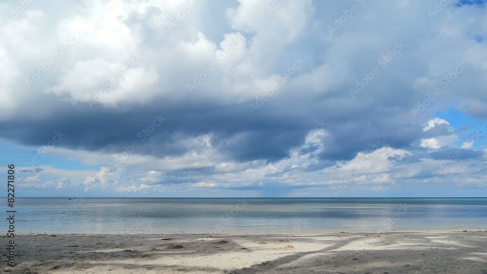 A timeless, tranquil morning on the white sand beach A timeless, tranquil morning on the white sand beach