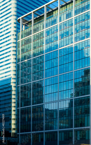 Office building and reflection in London, England, background